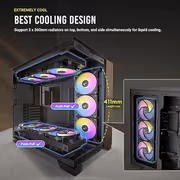 Antec C8 Wood Gaming Case Black — Dual-Chamber, Up to 10 Fans - image 13