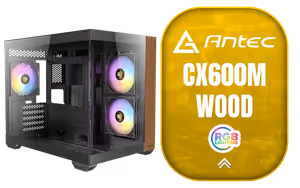 Antec CX600M Wood ARGB Gaming Case-Black Antec CX600M Wood ARGB Gaming Case-Black - Image 1