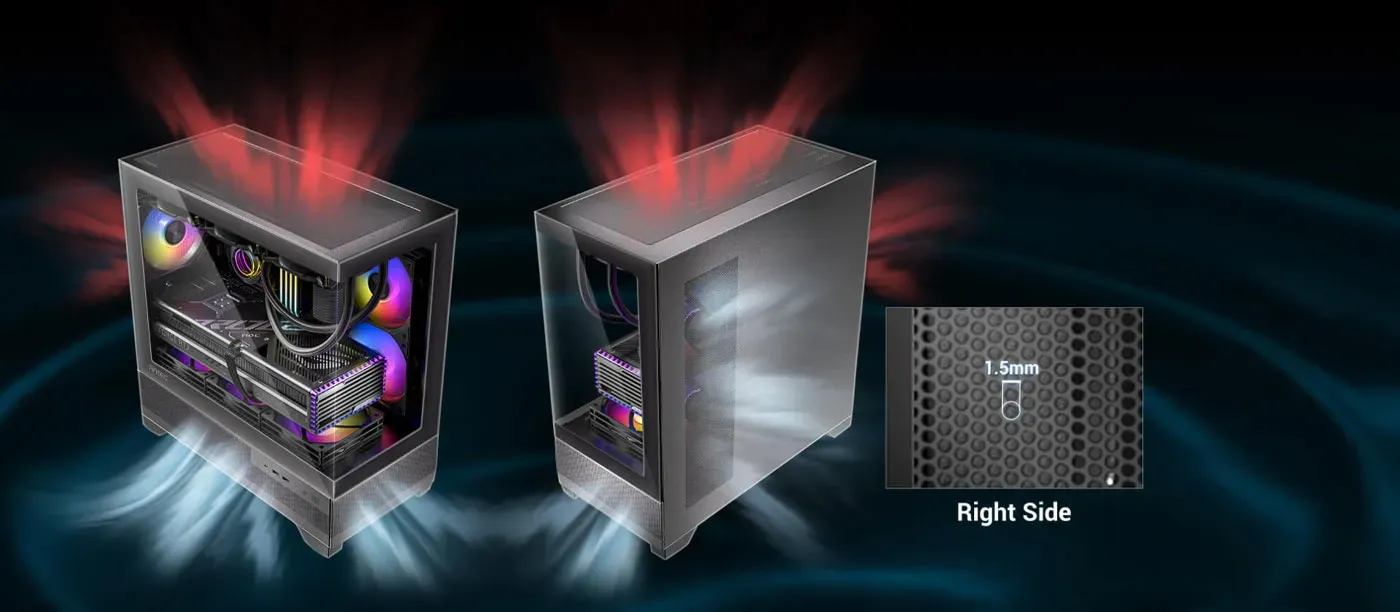 Vertical airflow cooling system of the Antec CX500M chassis