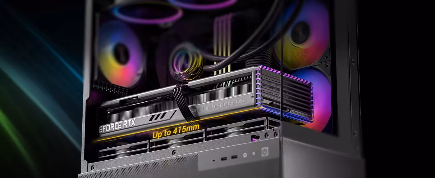 Support for RTX 40 Series GPUs in Antec CX500M RGB Micro ATX Case in White - desktop view