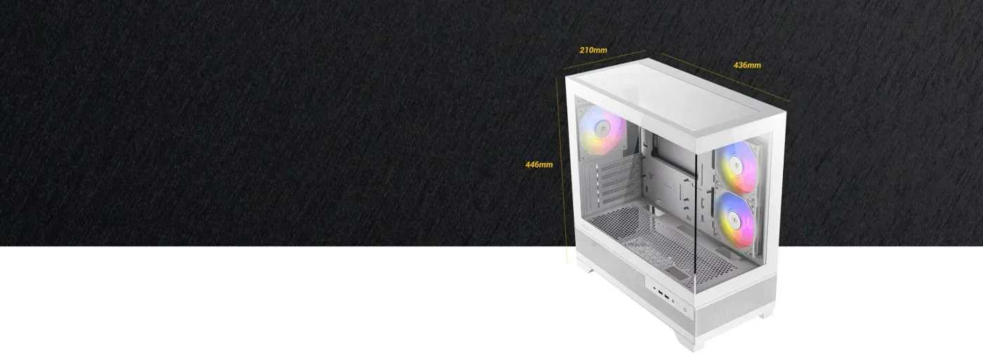 Exterior dimensions of the Antec CX500M gaming case