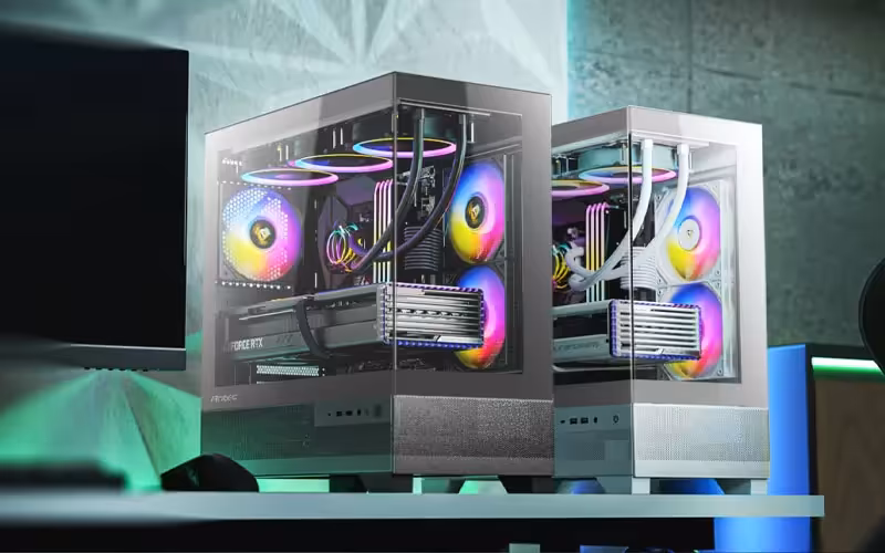 Antec CX500M RGB Micro ATX Case in White - mobile view