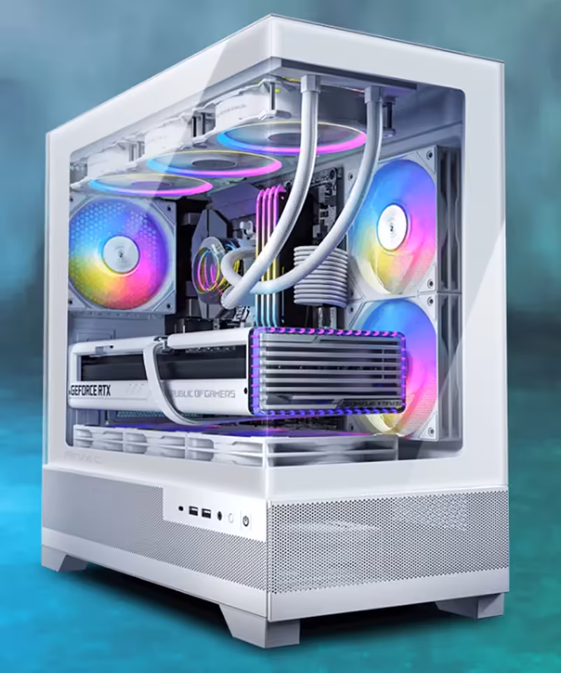 Panoramic view of Antec CX500M RGB Micro ATX Case in White - mobile view