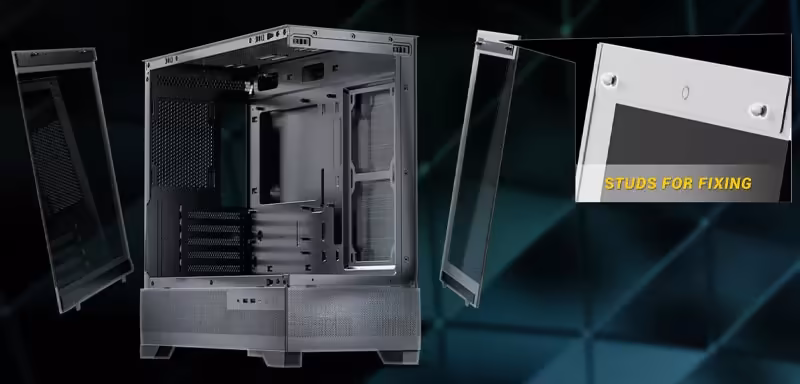 Tool-free panels of Antec CX500M RGB Micro ATX Case in White - mobile view