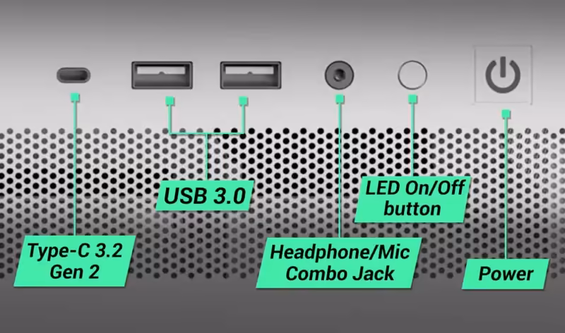 User-friendly I/O panel of Antec CX500M RGB Micro ATX Case in White - mobile view