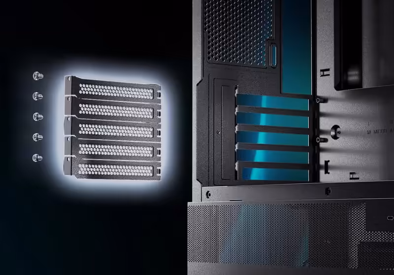 Reusable PCI slot covers in Antec CX500M RGB Micro ATX Case in White - mobile view