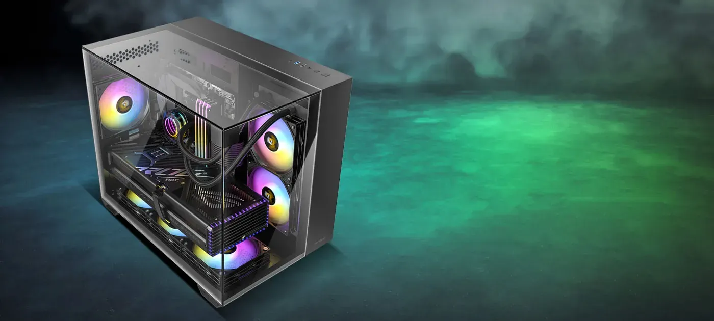 Antec CX600M Trio featuring seamless tempered glass panels for component viewing