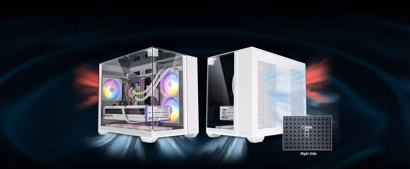 Antec CX600M Trio ARGB Gaming Case - Vertical Cooling - Desktop View