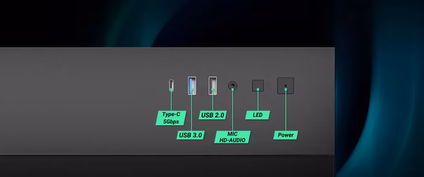 I/O Panel of Antec CX600M Trio ARGB - Desktop View