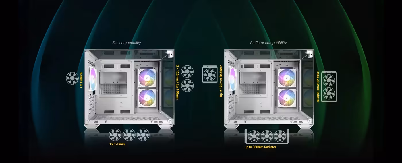 Fan Support in Antec CX600M Trio Gaming Case - Desktop View