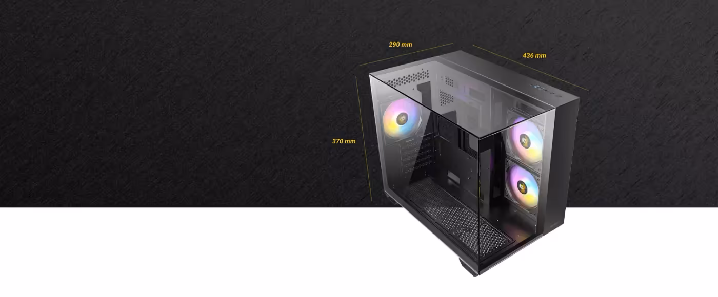 Dimensions of Antec CX600M Trio ARGB Gaming Case - Desktop View