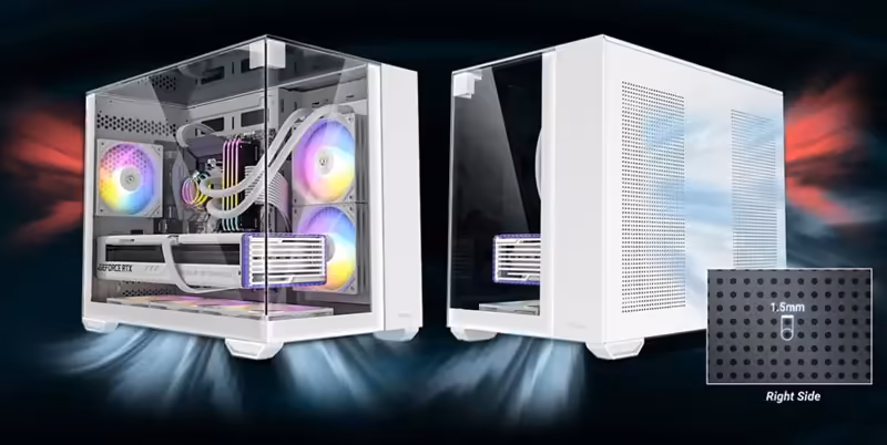 Antec CX600M Trio ARGB Gaming Case - Vertical Cooling - Mobile View