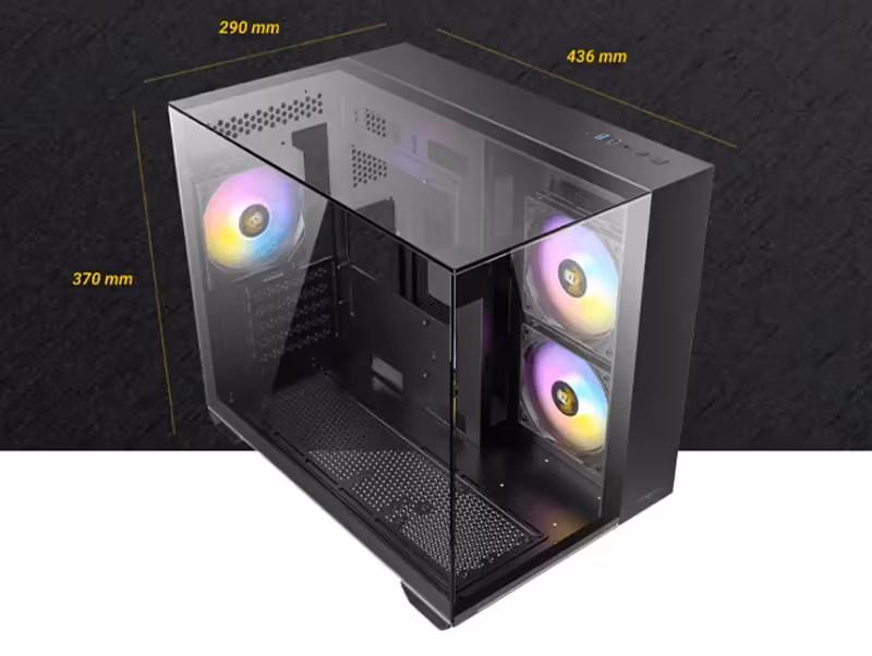 Dimensions of Antec CX600M Trio ARGB Gaming Case - Mobile View