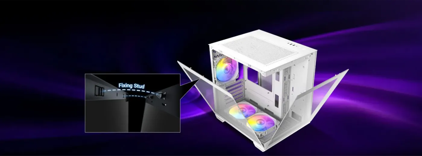 Antec CX60M tool-free tempered glass panel mechanism
