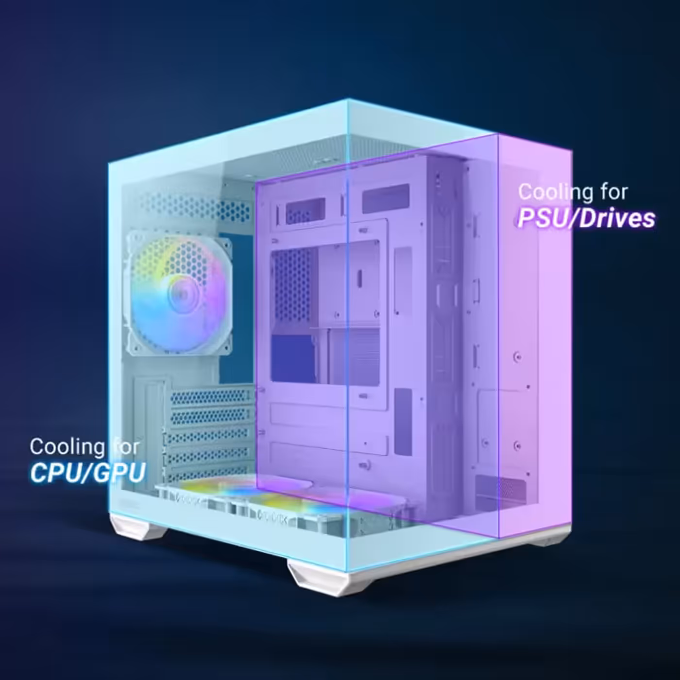 Dual chamber design of the Antec CX60M for optimized hardware cooling