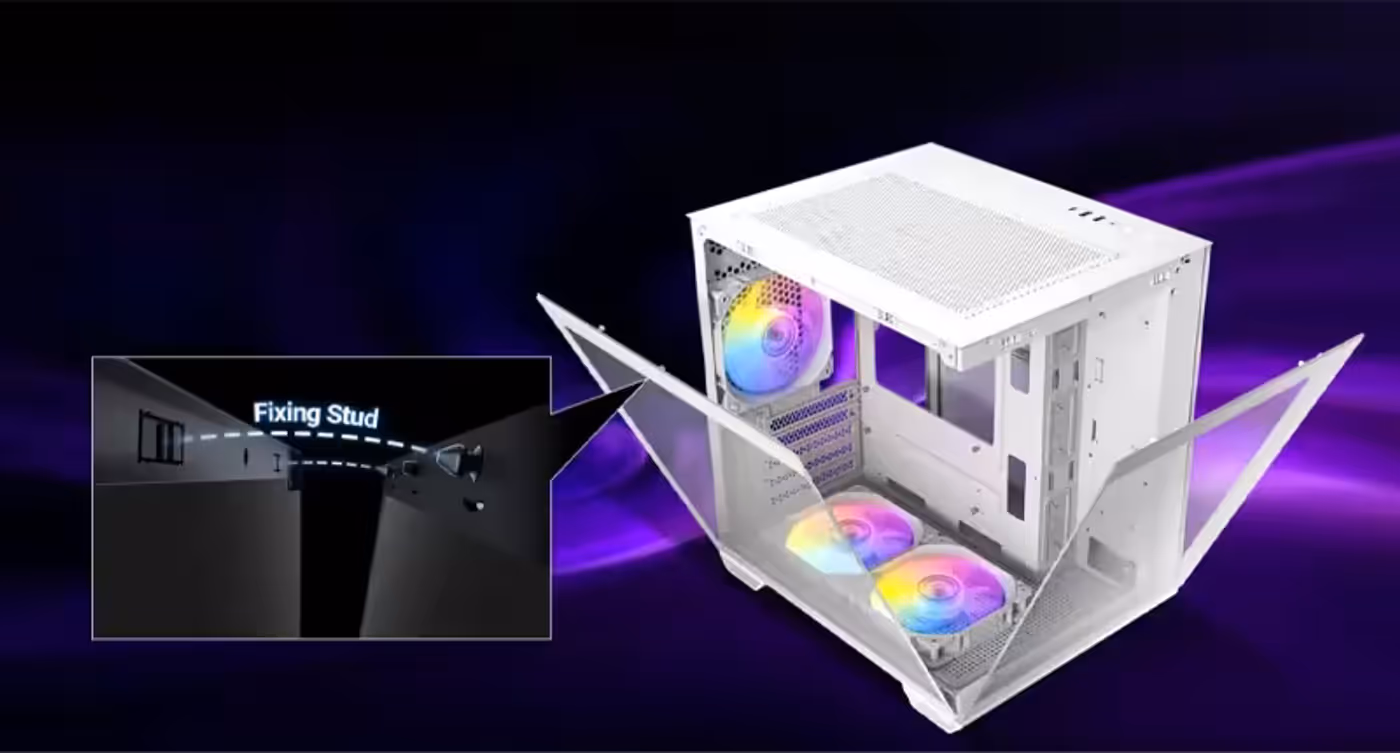 Antec CX60M tool-free tempered glass panel removal system