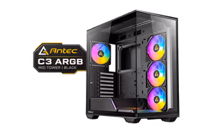 Antec C3 ARGB Mid-Tower ATX Case — 360mm Radiator, Type-C - image 1