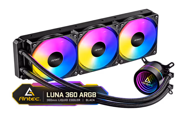 Antec Luna 360 ARGB Black Liquid Cooler – 360mm, Infinity Pump - image 1 Antec Luna 360 ARGB Black Liquid Cooler – 360mm, Infinity Pump - image 1