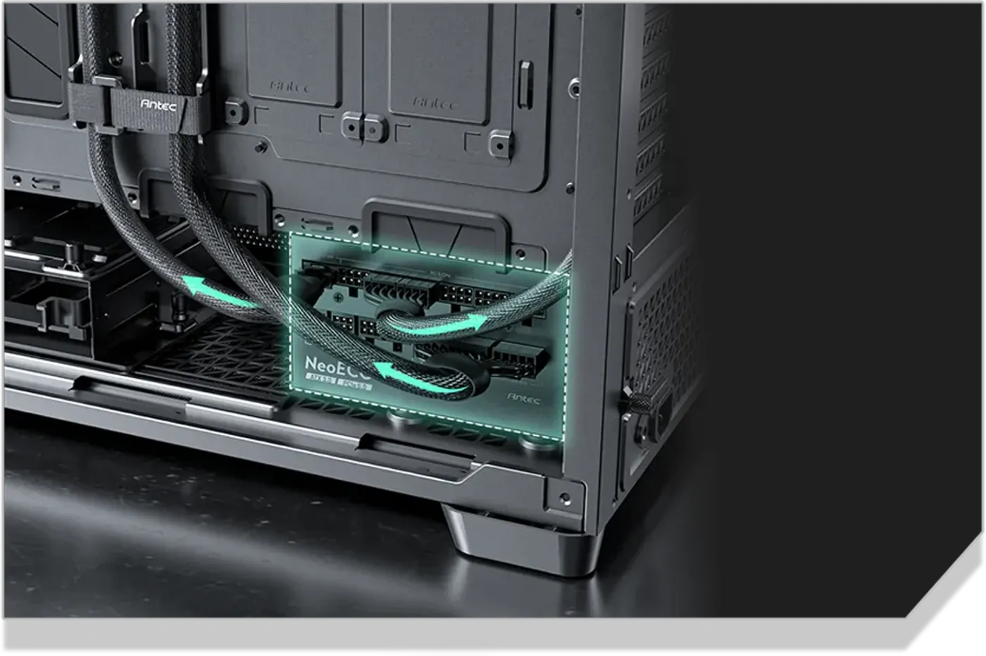 Innovative iShift 90-degree mount for simplified PSU cable management
