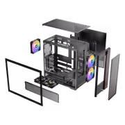 Antec Flux Rear Mid Tower Case - Black | 5 PWM Fans - image 8