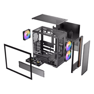 Antec Flux Rear Mid Tower Case - Black | 5 PWM Fans - image 8