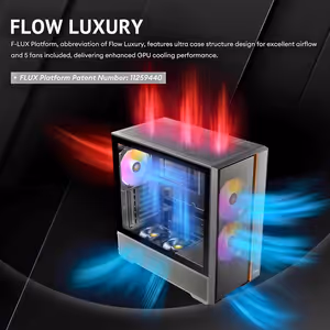 Antec Flux Rear Mid Tower Case - Black | 5 PWM Fans - image 15