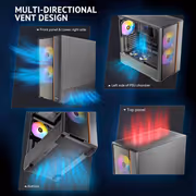 Antec Flux Rear Mid Tower Case - Black | 5 PWM Fans - image 17