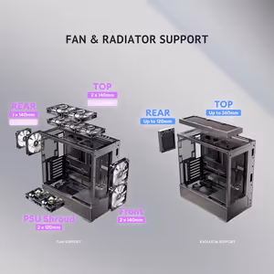 Antec Flux Rear Mid Tower Case - Black | 5 PWM Fans - image 22