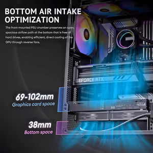 Antec Flux Rear Mid Tower Case - Black | 5 PWM Fans - image 23