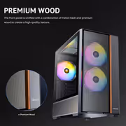 Antec Flux Rear Mid Tower Case - Black | 5 PWM Fans - image 24