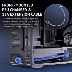 Antec Flux Rear Mid Tower Case - Black | 5 PWM Fans - image 28
