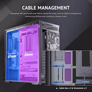 Antec Flux Rear Mid Tower Case - Black | 5 PWM Fans - image 30