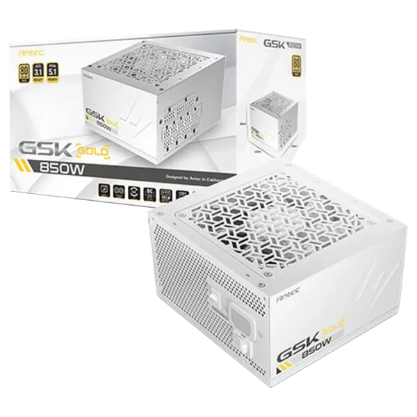 Antec GSK 850W White Fully Modular 80+ Gold PSU | Evetech