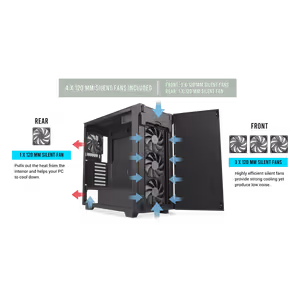 Antec P10C Mid Tower Computer Case with 4 Silent Fans - Black - image 17