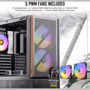 Antec P30 ARGB Mid Tower Case - Black | 5 PWM Fans - image 4