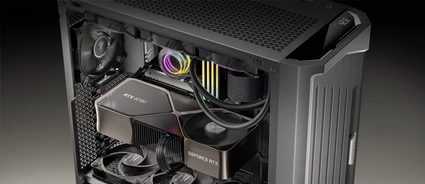 Antec Full Tower case showing GPU compatibility