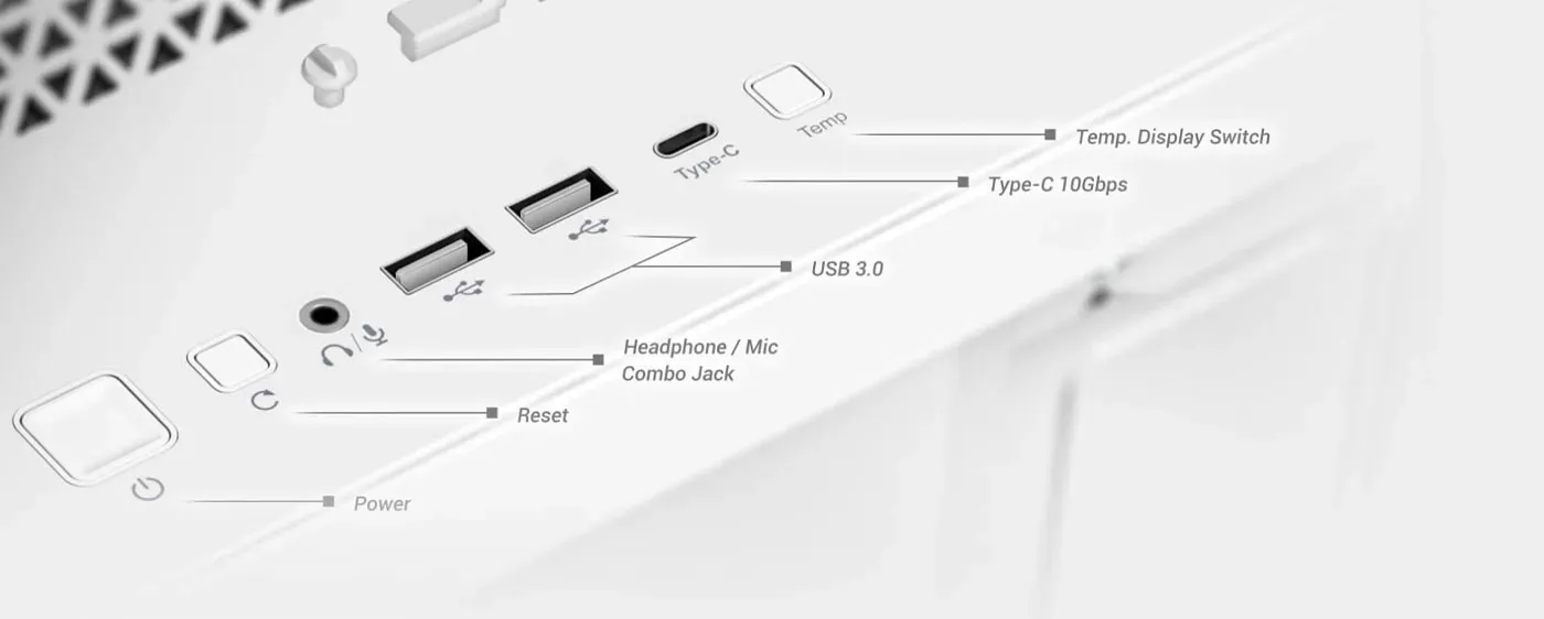 I/O panel features and cable management solutions on the Antec Performance 1 FT