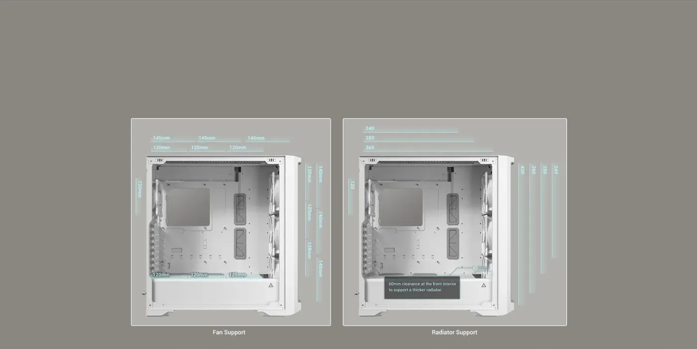Cooling and storage mounting options within the Antec Performance 1 FT case