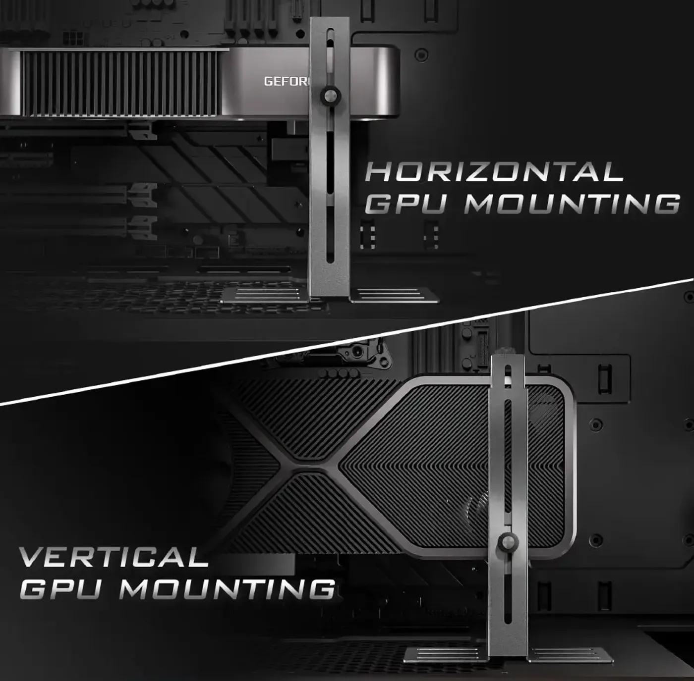 High-gloss finish on the base of the Antec RTX 40 series support bracket