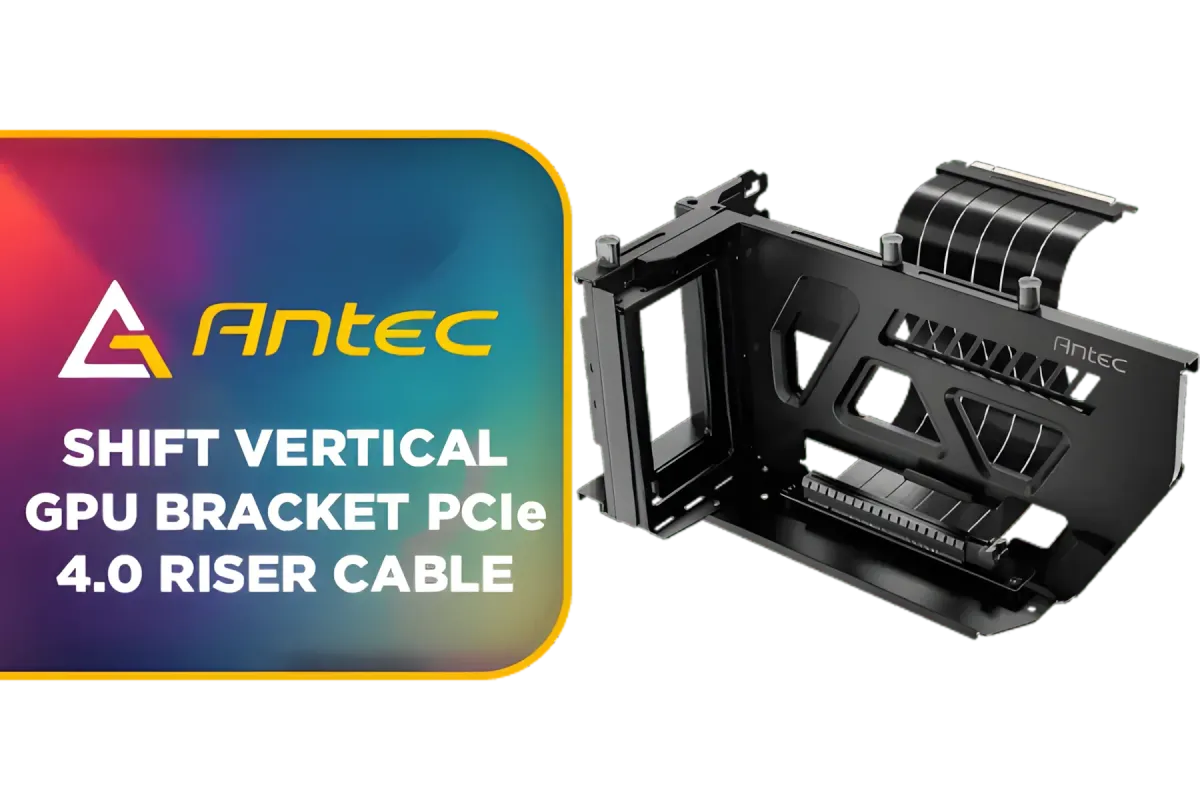 Antec Shift Vertical GPU Bracket - Premium PCIe 4.0 Riser Cable