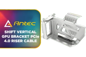 グラフィックボード・グラボ・ビデオカード Antec SHIFT VERTICAL GPU BRACKET KIT Antec Shift PCIe 4.0 Vertical GPU Riser Cable – Flexible White