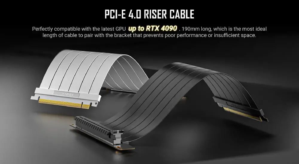 Antec Shift Vertical GPU Bracket - Premium PCIe 4.0 Riser Cable