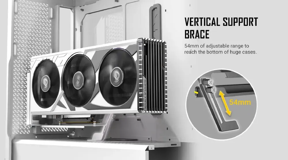 Antec Shift Vertical GPU Bracket - Premium PCIe 4.0 Riser Cable