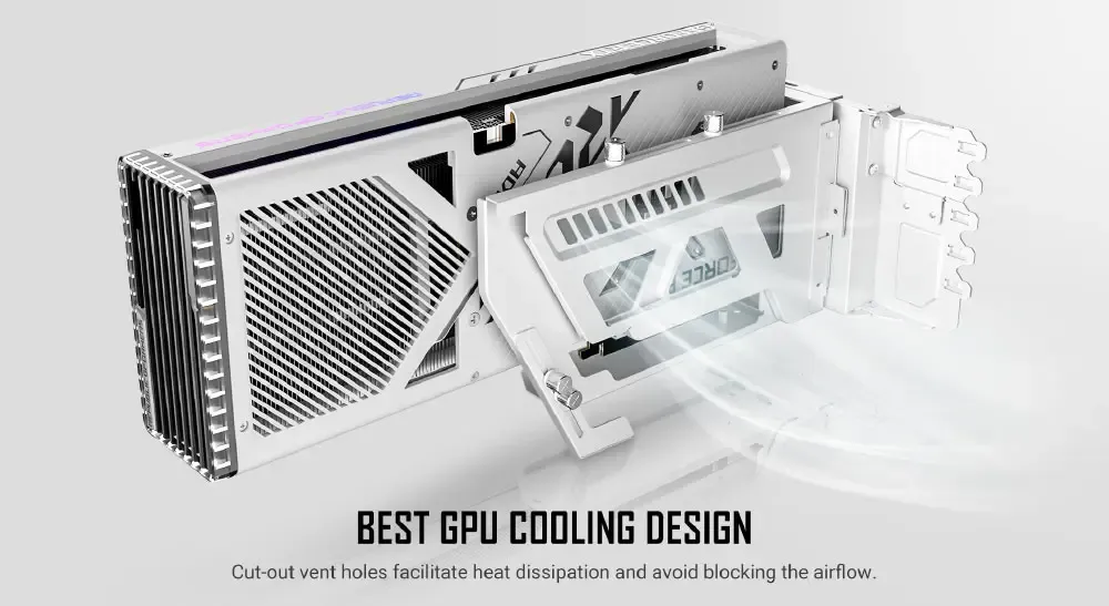 Showing Antec Shift Vertical GPU Bracket in PC gaming setup