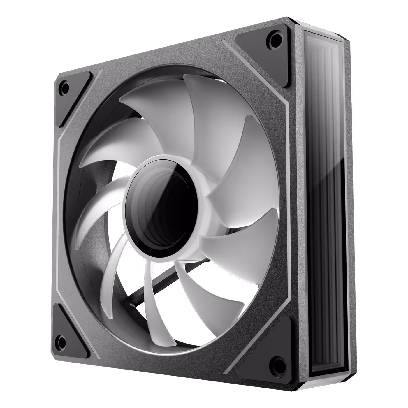 Rear view of a Vision 120 ARGB fan showing its blades and frame