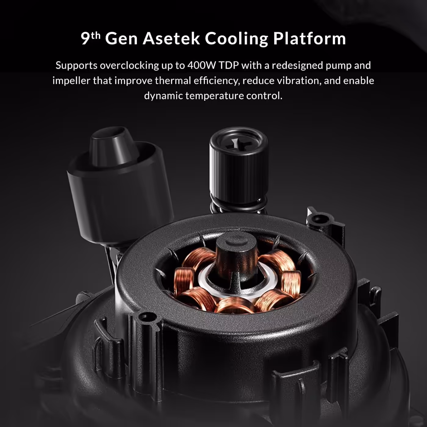 Cutaway view of the Vortex View 360 pump motor on the 9th Gen Asetek platform