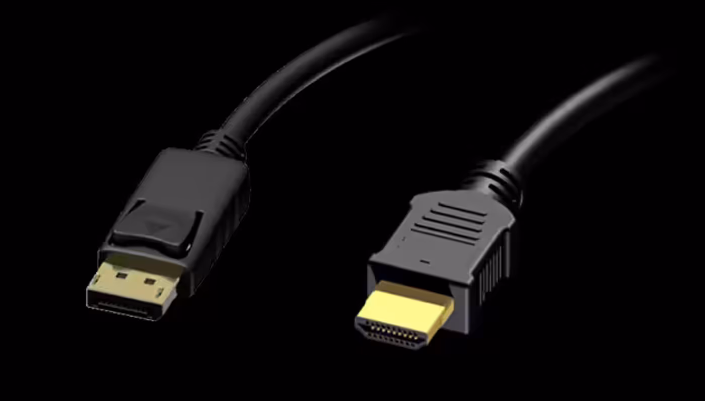 Connectivity ports including HDMI and DisplayPort on the AOC monitor