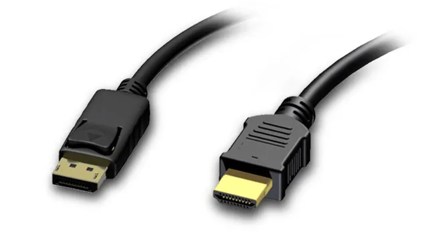 Rear input panel of the AOC 27G42E showing HDMI and DisplayPort connections