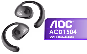 AOC ACD1504 Wireless Bluetooth Earphones Black AOC ACD1504 Wireless Bluetooth Earphones Black - Image 1