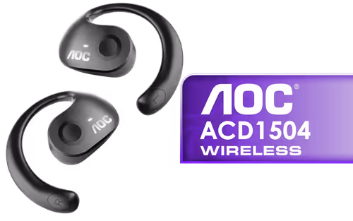 AOC ACD1504 Wireless Bluetooth Earphones Black - Image 1